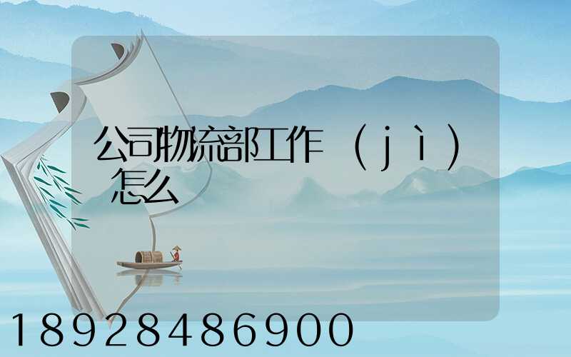 公司物流部工作計(jì)劃怎么寫