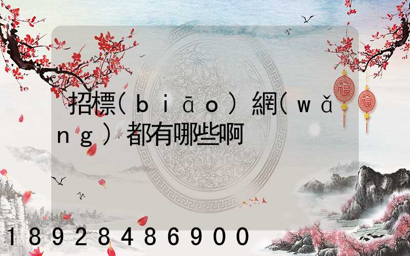 招標(biāo)網(wǎng)都有哪些啊